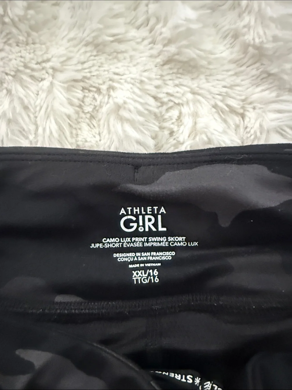 Athleta Black & Charcoal Camouflage Tiered Skirt